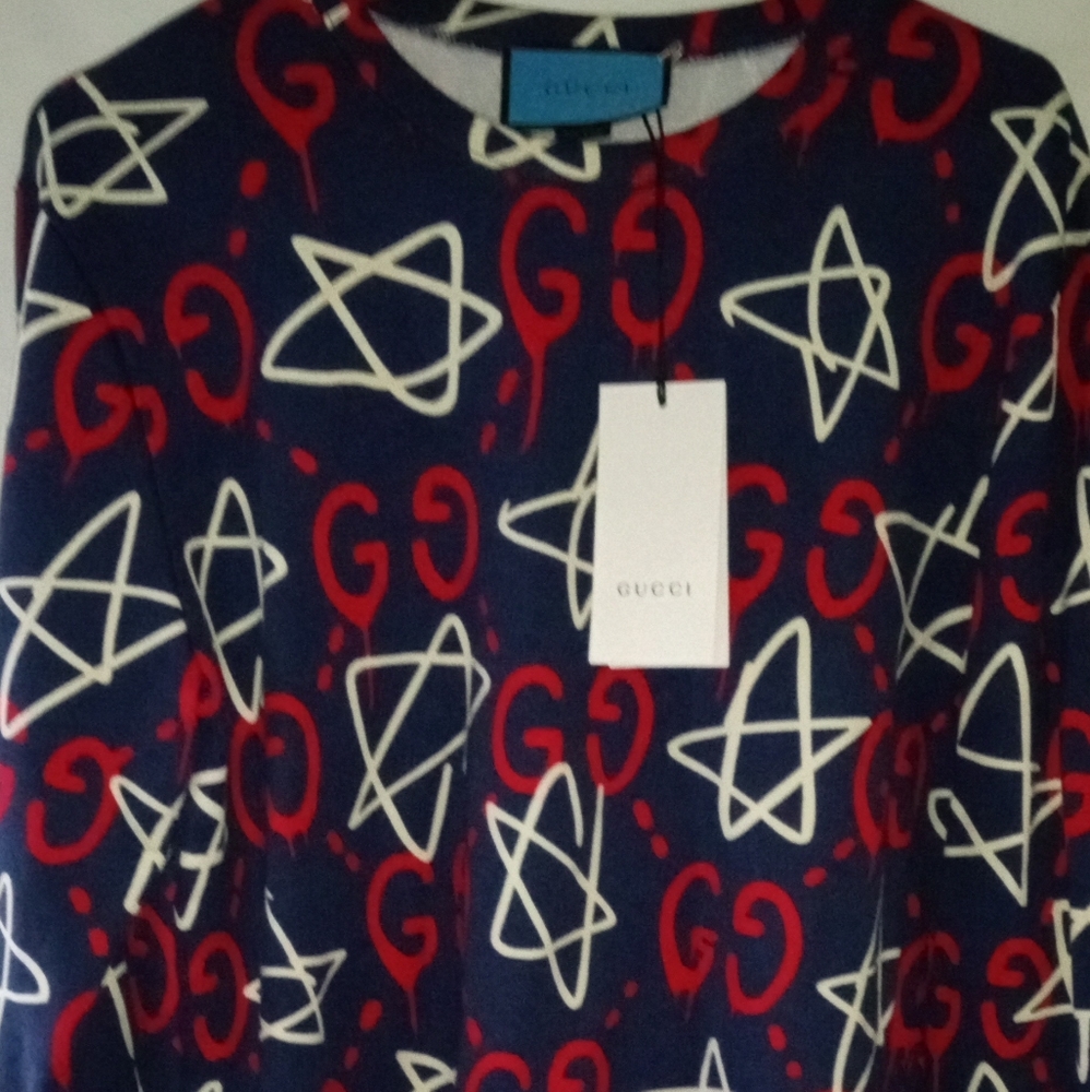 GUCCI X ANDREW TROUBLE GHOST GRAFFITI CREWNECK SWEATSHIRT